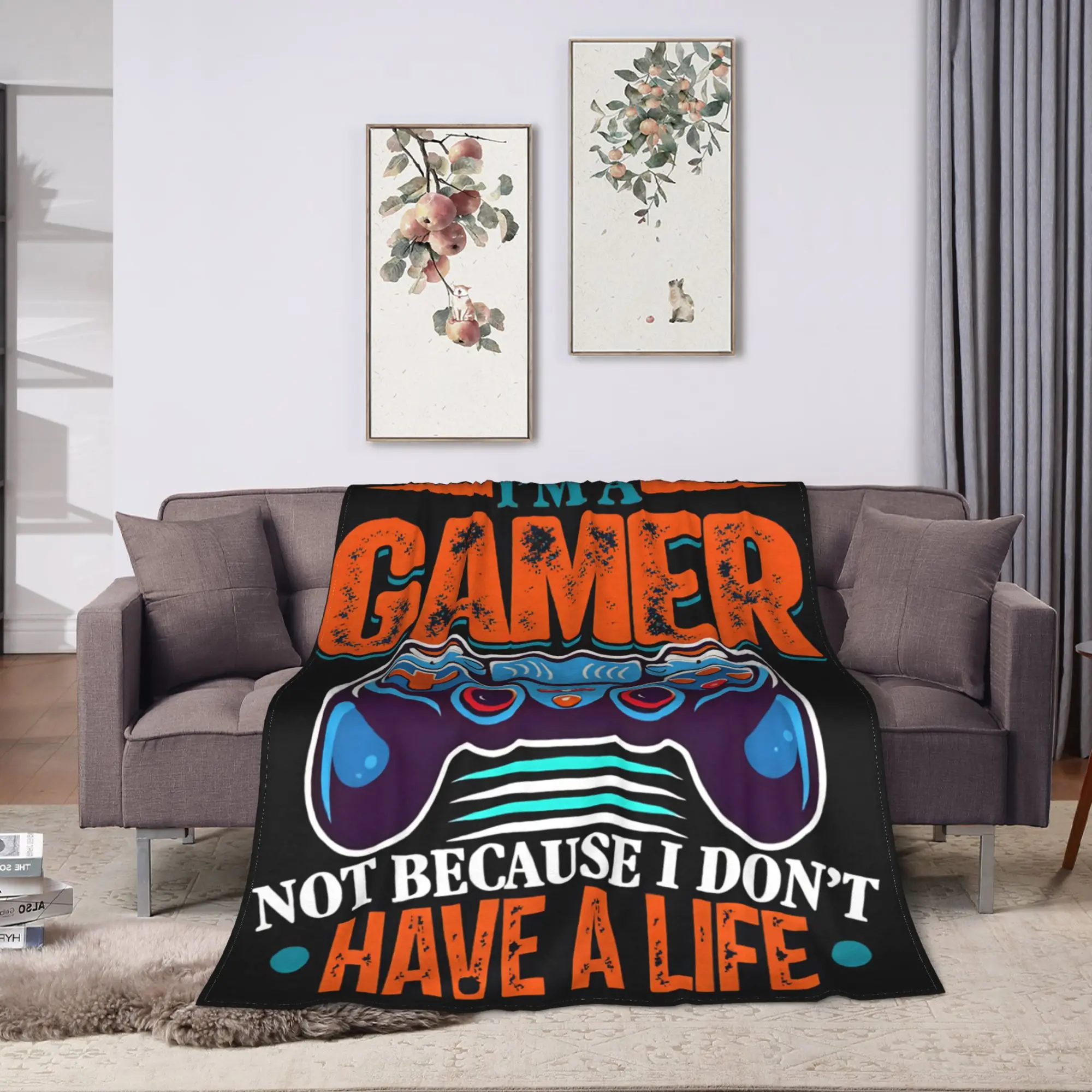 I Am A Gamer Not Because I Dont Have A Life Soft Blanket For Living Room  Funny Bedding Throws Winter Plane Flannel Bedspread