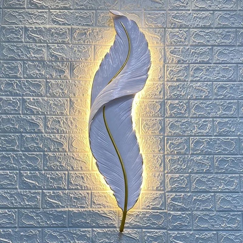 Feather Wall Lamp Modern And Simple Bedside Porch Background Wall Corridor Personalized Atmosphere Lamp