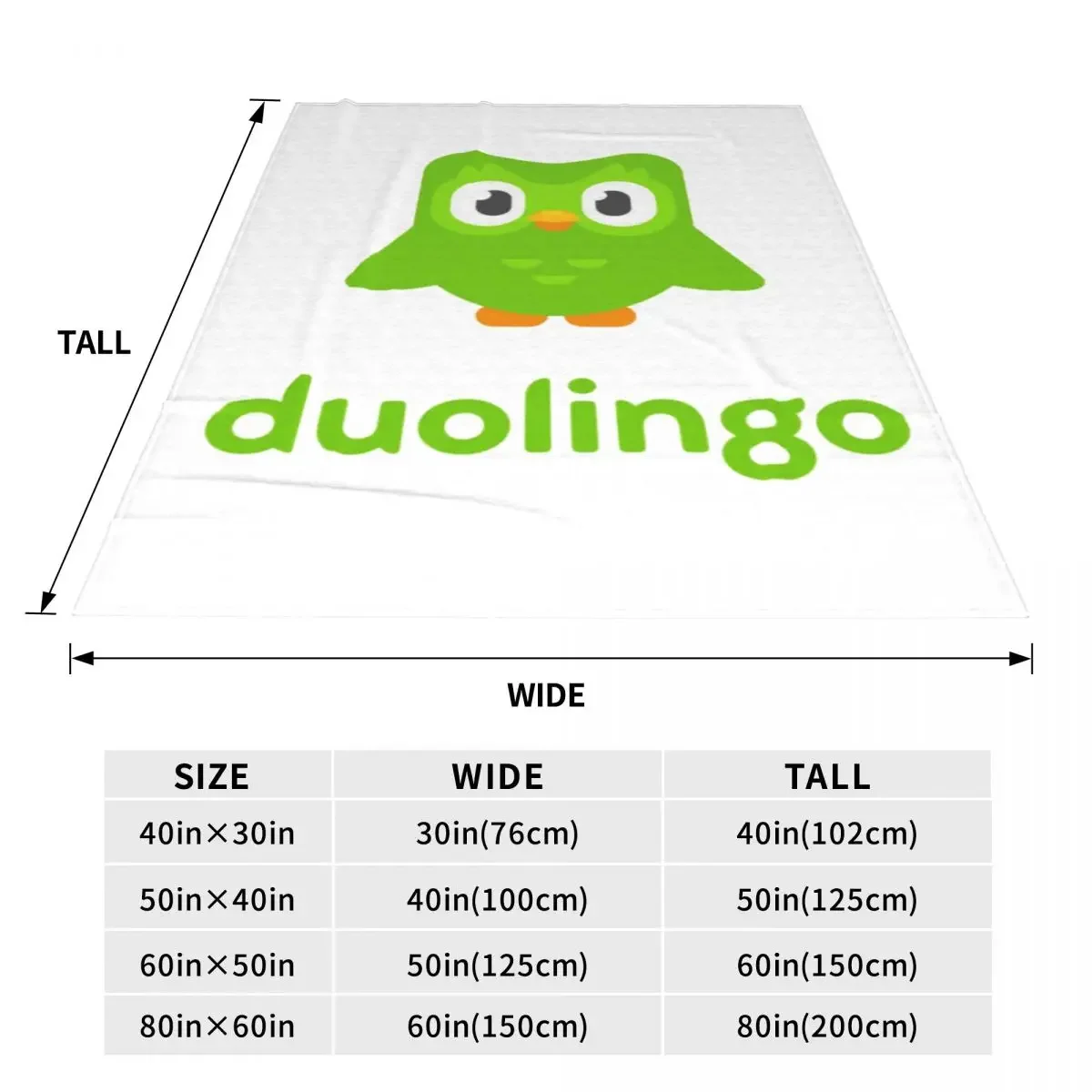 Duolingo Owl Duo Blankets Soft Warm Flannel Throw Blanket Cover for Bed Living room Picnic Travel Home Sofa