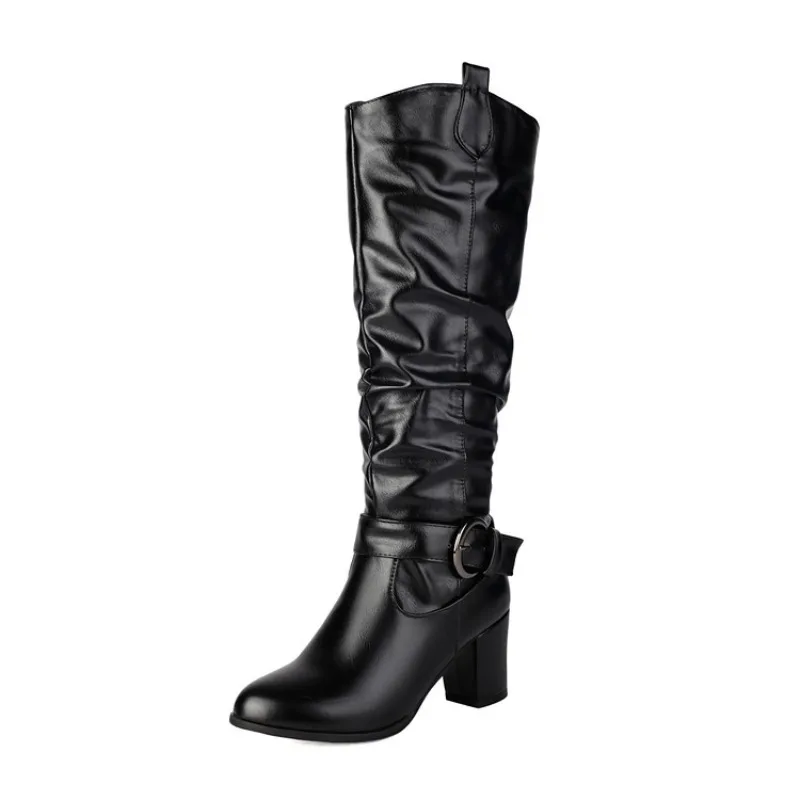 High quality autumn and winter women's shoes Thick Heel winter boots for women  Fashion trend Comfortable simple and elegant