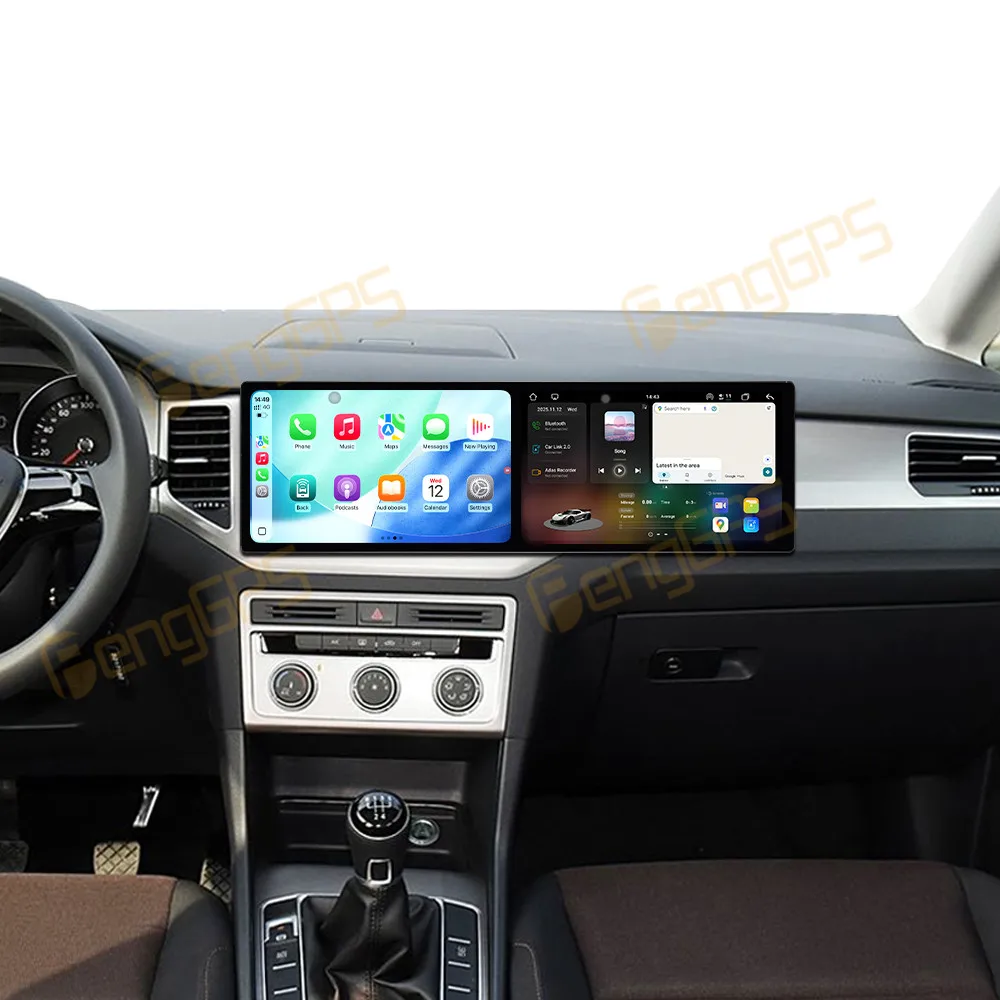 Dual Screen 10.1 Inch Android 15 CarPlay Car Radio For Volkswagen Golf Sportsvan 2016-2020 Touch Screen Multimedia Player GPS