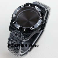 40mm NH35 Watch Case and Strap Black PVD Stainless steel Jubilee Bracelet Sapphire for NH35 NH36 movement Submariner gmt Case