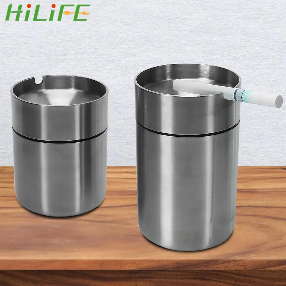 Detachable Creative With Lid Windproof Stainless Steel Ashtray Car Ashtray Smoke T obacco Ash Holder Container