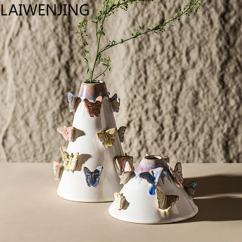 HLZ Nordic Home Decor Vase Set Ceramic Ornaments Homestay Decor Items