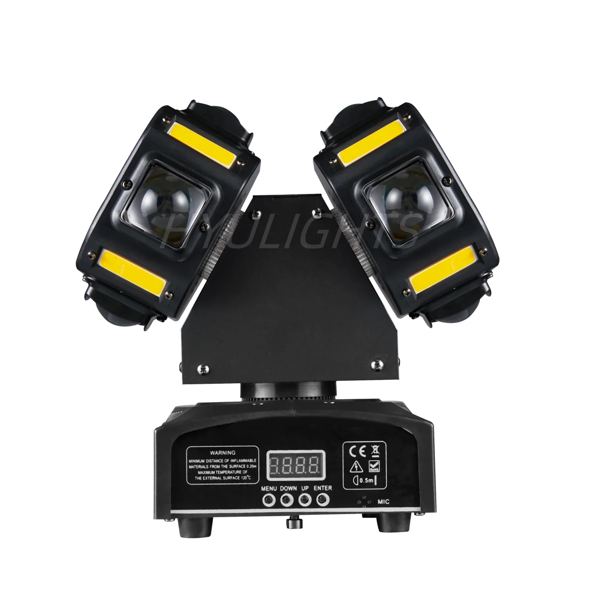 150W Doppelkopf-LED-Beam&Strobe&Laser 3-in-1 Moving Head 8x12W RGBW 8x5W Heller Gold-Rot-Grün-Laser Star DJ-Lichteffekt – Detail 1