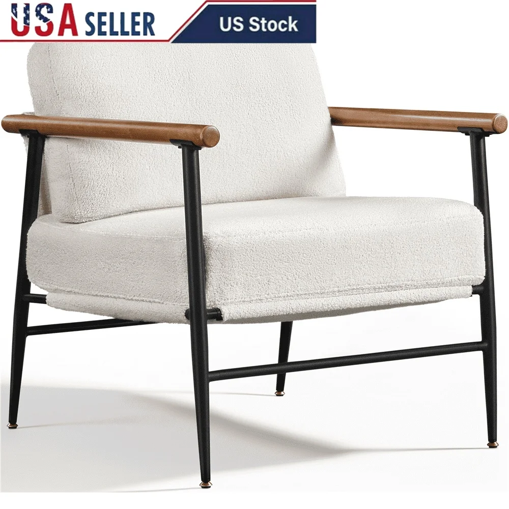 

Современное мягкое кресло с акцентом букле, уютное кресло Тедди с металлическим каркасом, гостиная, спальня, офис, расслабляющее чтение