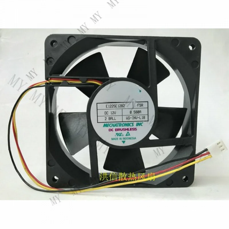 

TT 1pcs MECHATRONICS 12025 E1225E12B2 FSR DC12V 0.580A Fan 3pin