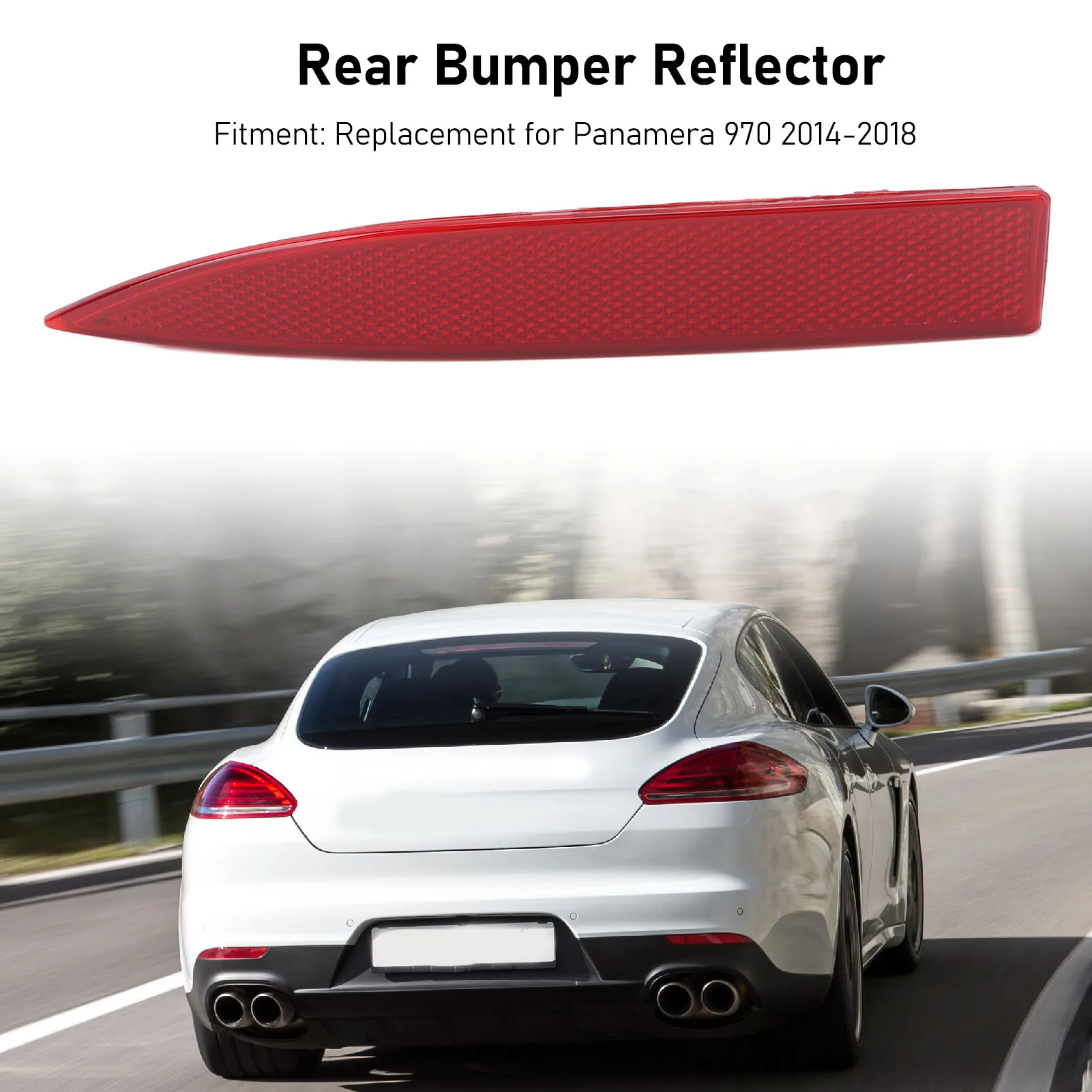 Rear Bumper Reflector Improved Visibility Red Marker Bumper Reflector for  970 2014 to 2018 Red Rear Bumper Reflector