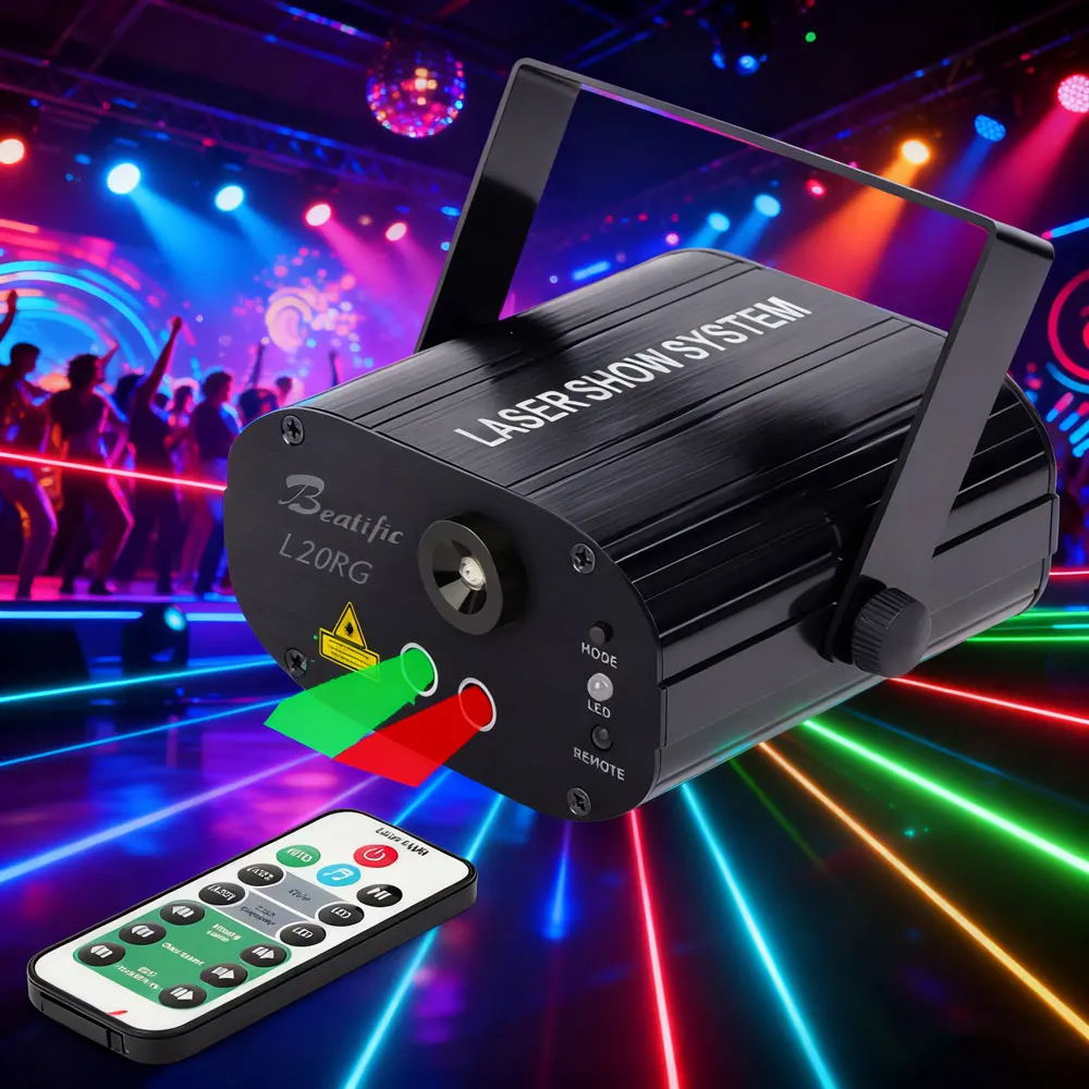 Clearance Last Unit! 20-in-1 Sound Activated Disco Stage Light with Star Projection for Home Karaoke Bar Party Strobe Blue LED