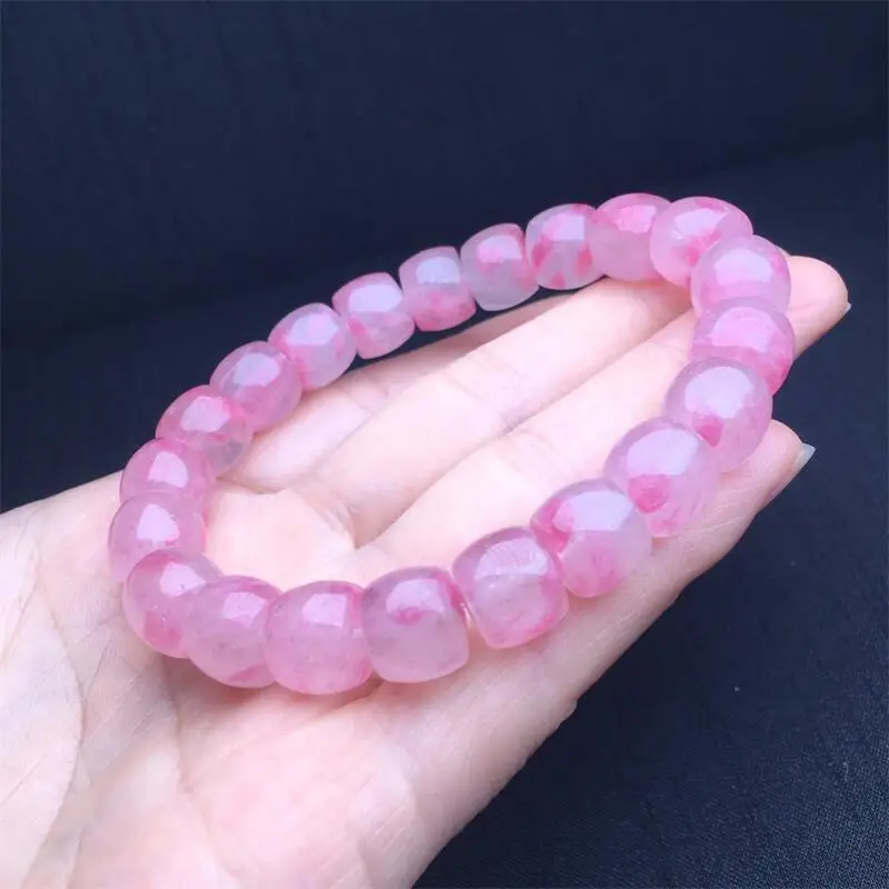 10MM Natural Rhodonite Agate Bracelet Crystal Reiki Healing Stone Fashion Jewelry Gift For Women Men 1PCS