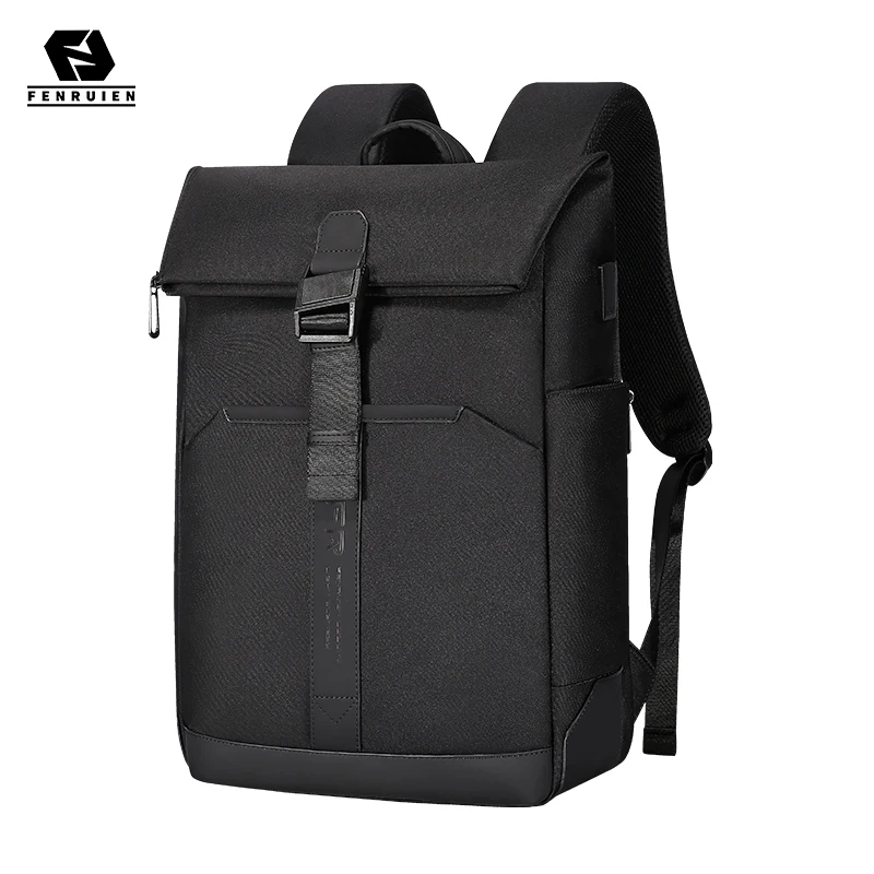 Fenruien Men Magnetic Clasp Waterproof Traval Backpack USB Charging Large Capacity Business Backpack For Male Laptop School Bag