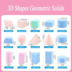 35 Stuks 3d Vormen Geometrische Vaste Stoffen, Niet-Toxisch, Ep Materiaal, Wiskundige Manipulatieve Geometrie Set Geo Blokken Voor Kinderen Voorschoolse Leren