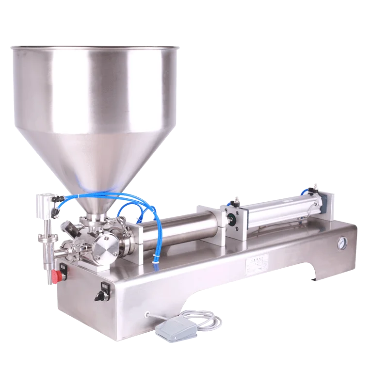 Máquina semiautomática para llenar mermelada, pasta, miel, aceite y salsa de tomate, máquina para envasar salsa de tomate en sobres.