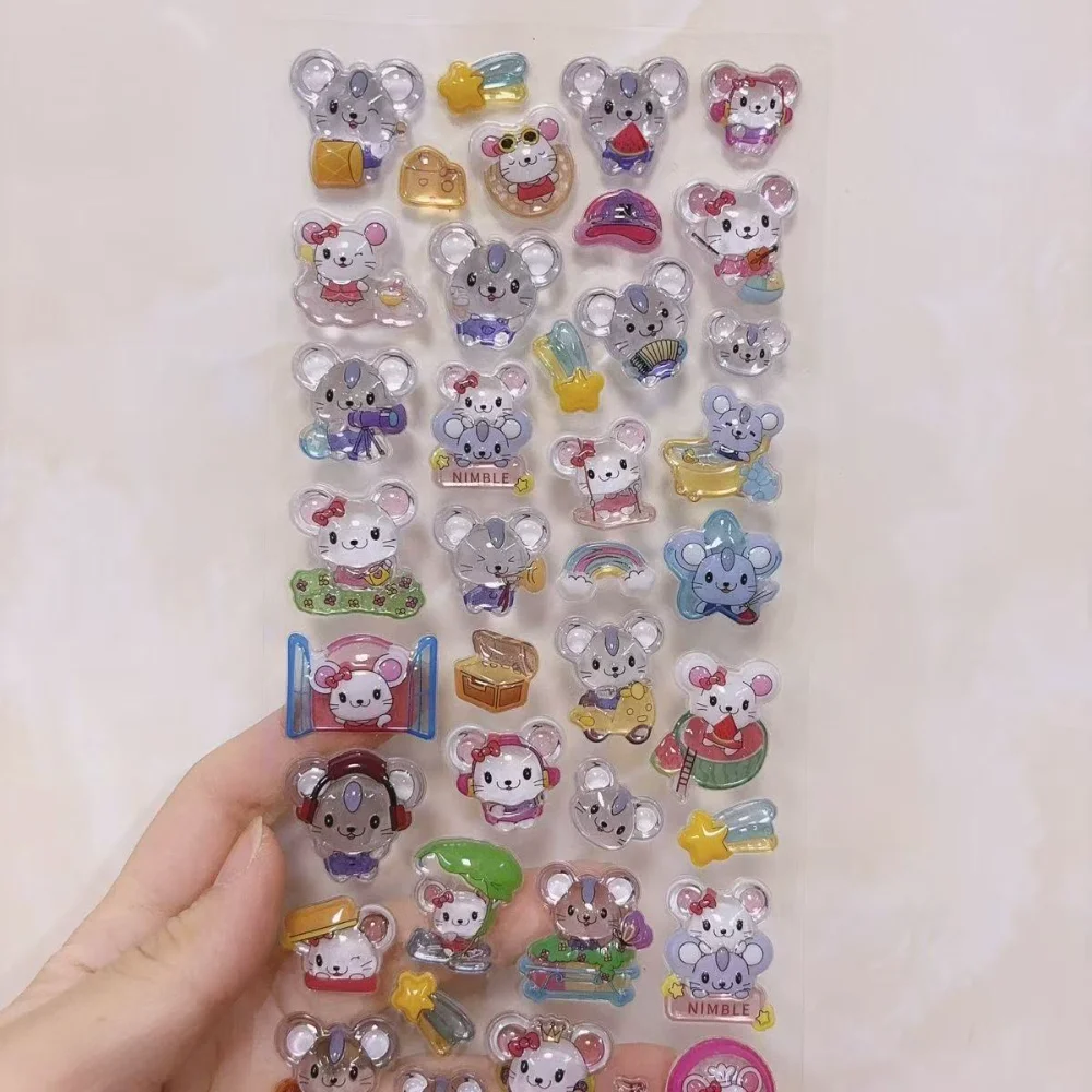 

Объемная 3D-наклейка в японском стиле с мультяшной мышкой, для декора блокнотов, сделанная своими руками, игрушка для обмена среди студентов