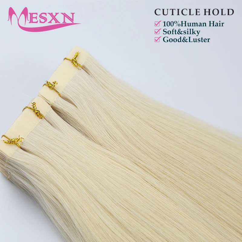 High Quality Tape in Extensions 100% Human Hair Invisible SKin Weft 12"-22" inch 613 color Adhesive Real Natural Hair for women