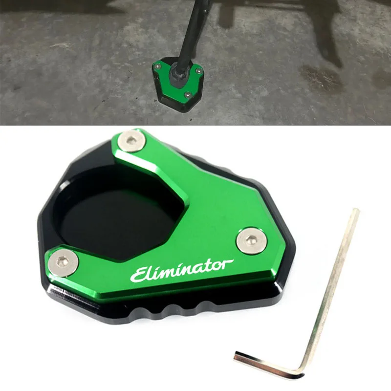 

Motorcycle CNC Kickstand Foot Side Stand Enlarge Extension Plate Pad Fit For Eliminator500 Eliminator 500 2024 2025