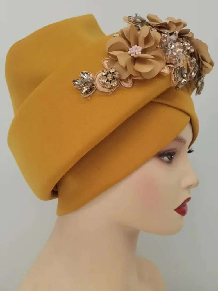 جديد الأفريقية السيارات Gele Aso Oke Headties مسلم عمامة قبعات النيجيري الزفاف Gele جاهزة لارتداء أشرطة رأس Autogele