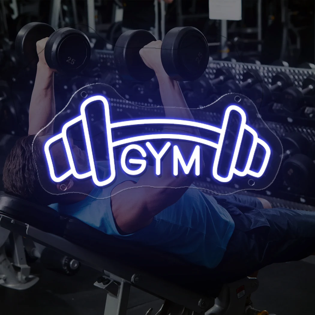 

Barbell Gym Neon Sign Dumbbell Shaped Neon Lights Sign For Fitness Gym Club Sports Kids Room Home Wall Decoration LED Neon Light