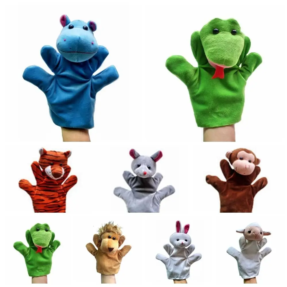 24 Arten von Handpuppen für Tiere, Plüschtier, Stoff, bezaubernde Handpuppen, interaktive Cartoon-Tier-Tiere, Hand-Fingerpuppe