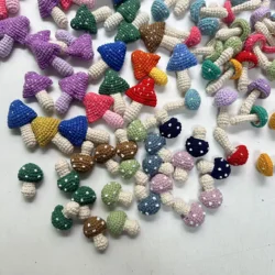 6 Colors Wool Crochet Woven Mushroom Hair Accessories Children Hats Scarf Clothes Socks Cartoon DIY Decoration Accessories