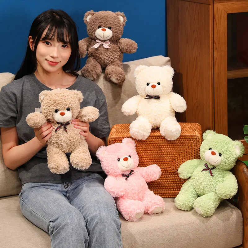 30CM Staande Snoep Beer Strikje Schattige Knuffels Creatieve Sierkussen Baby Slapen Comfort Pop Birls Jongens Presenteert Decor