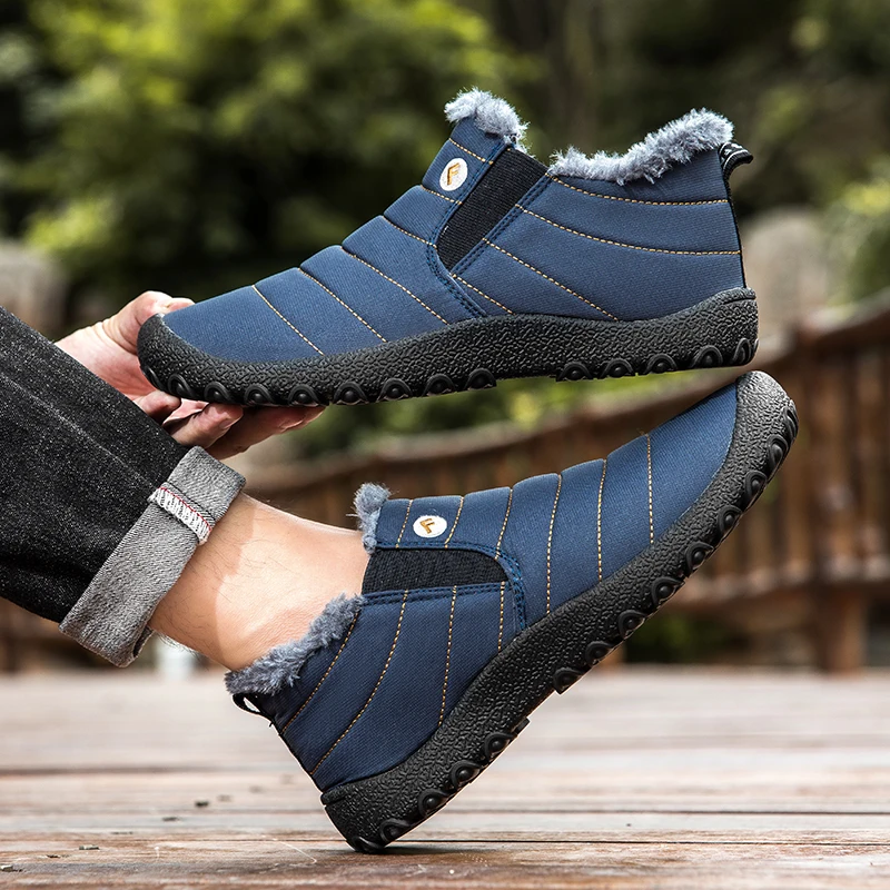 

Winter Snow Boots Men Shoes Women Anti-slip Keep Warm Soft Plush Low-top Casual Shoes Men Flat Outdoor Ankle Boots Men