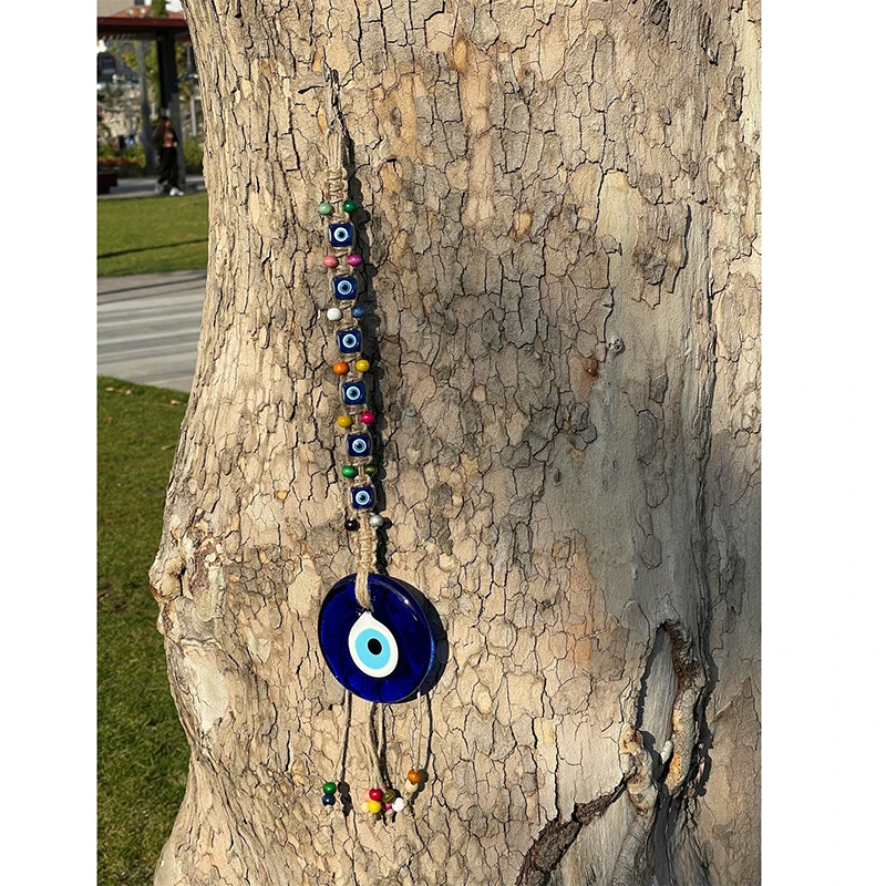 Lucky Eye Glass Blue Turkish Evil Eye ciondolo Multi Color Bead Handmade Wall Hanging Decoration for Home Living Room Car Gift