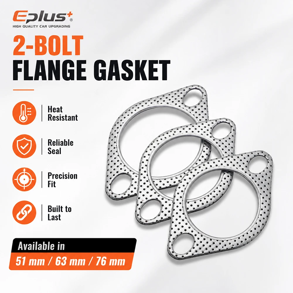 2 Bolt Exhaust Sealing Gasket High Temperature Composite Exhaust Pipe Flange Seal Pad for Car Motorcycle Muffler Downpipe view 3