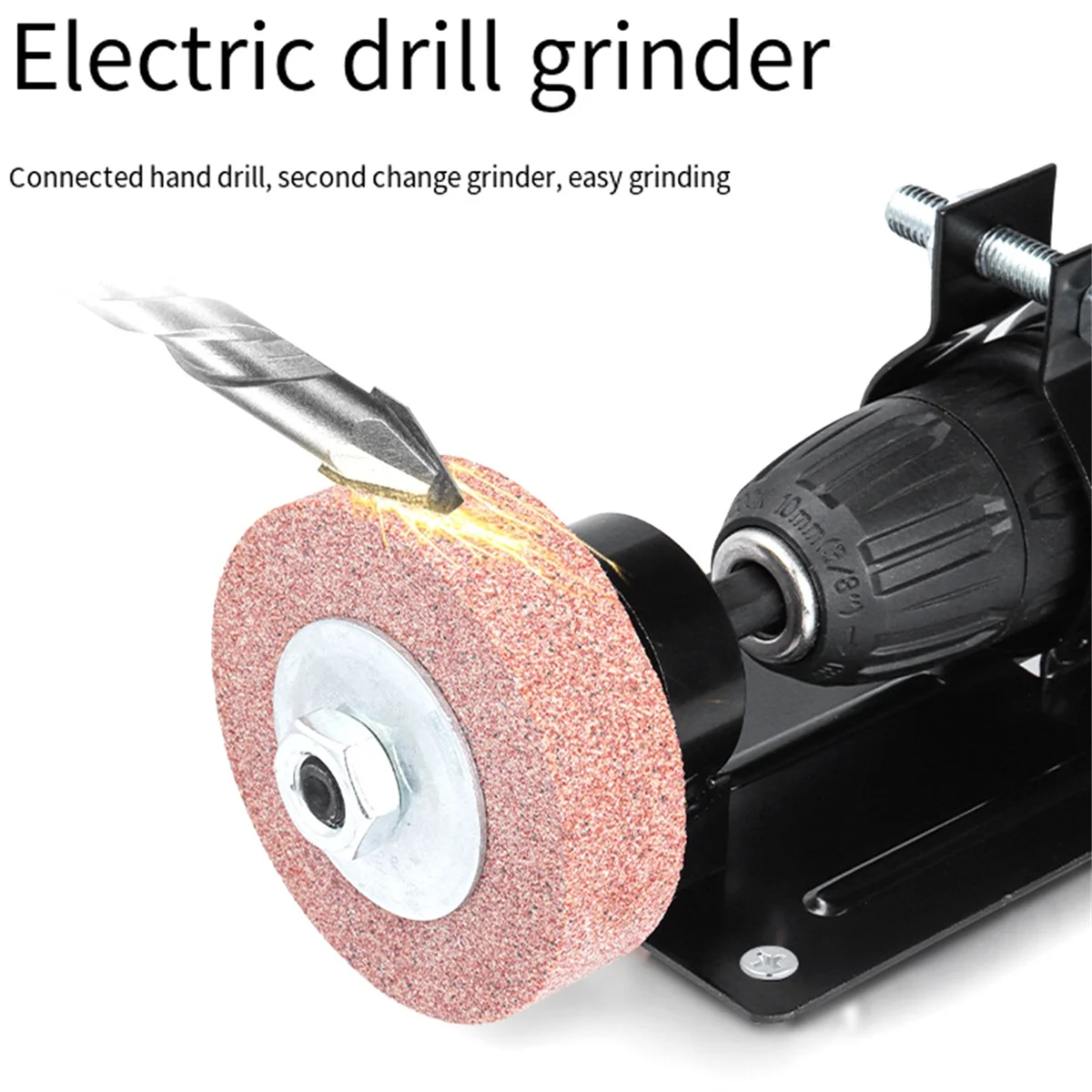 BAAQ ผู้ถือสว่านไฟฟ้าฐานซานเดอร์พร้อมล้อเจียรขัดโลหะ Sharpening Converter สว่านไฟฟ้าผู้ถือตัด