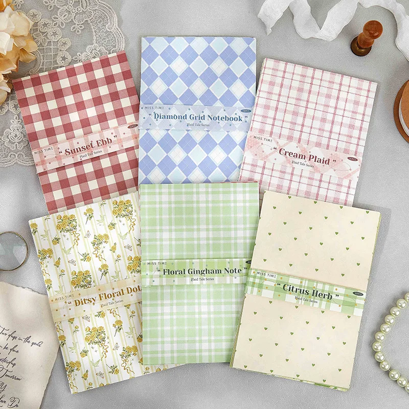 30 Stück doppelseitiges kariertes Deko-Scrapbook-Papier im Vintage-Stil, DIY-Junk-Journal-Collage-Fotoalbum, Retro-Hintergrundpapier