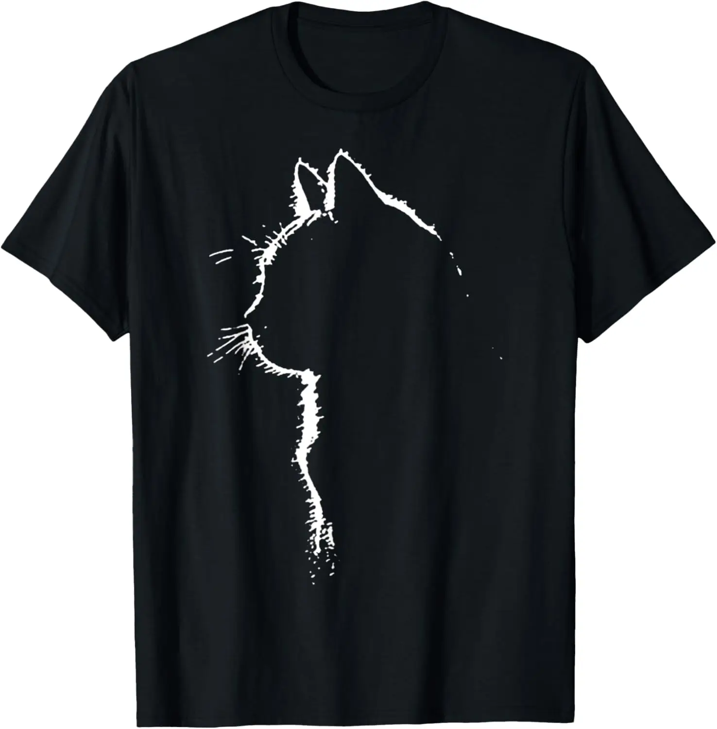 Peach-Bruh Cat Art Shadow - Black Cat Kitten Silhouette Cat T-Shirt