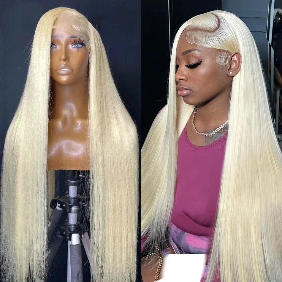 613 HD 13x6 250% Honey Blonde Straight 40 Inch Lace Front Human Hair Wigs 13x4 Lace Frontal Wig