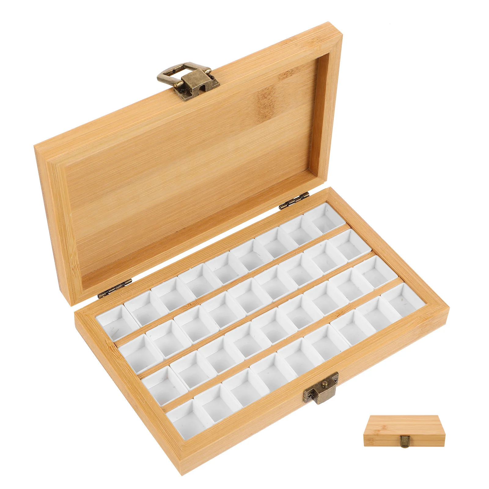 

1 Set Empty Watercolor Paint Box Portable Pigment Storage Container Durable Color Mixing Case For Artist Student Kids Diy Art