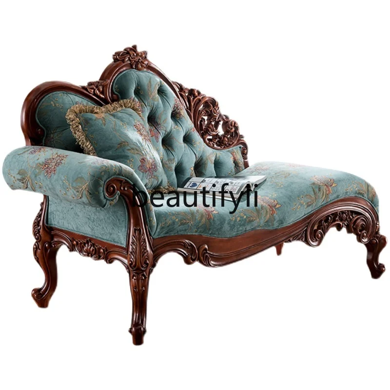 

American Taifei Chair Solid Wood Sofa Hotel Bedroom Balcony Classic Light Luxury Leisure Lounge Chair