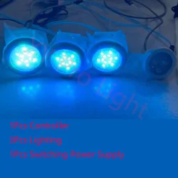 Luz de banho subaquática LED RGB, superfície colorida submersível LED Pool Lights, lâmpada de banheira, cromagem facial, AC 12V, 100mA, 68mm