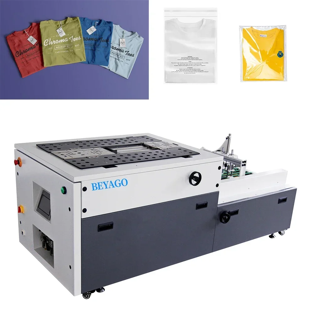 Clothes T-shirt Auto folding and packing Machine/Clothes Apparel Folding Bagging Machine