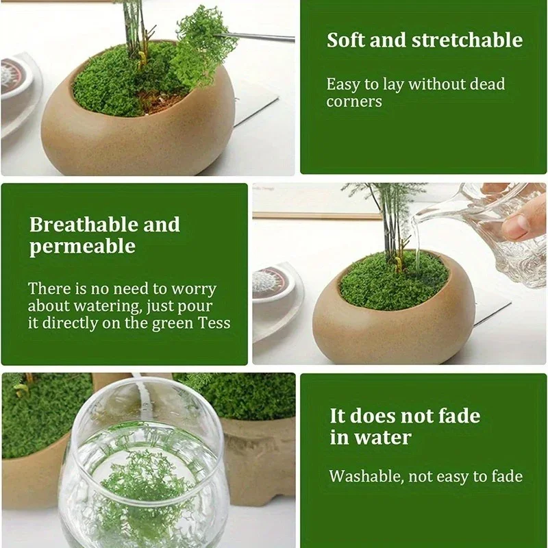 1 \ 5 \ 8 pcs artificial simulated moss, lawn decoration, DIY simulated moss=, green plant lawn potted decoration