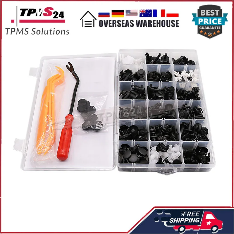 435Pcs Car Body Retainer Push Pin Trim Rivet Screw Panel Clip Fastener Tool Kit