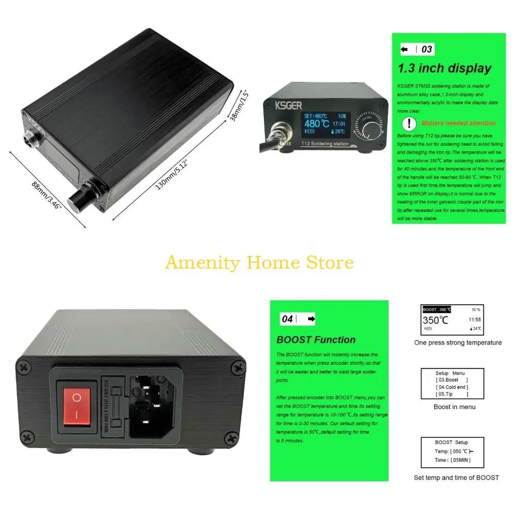 

F26C Высокоэффективная паяльная станция T12 с функцией автоматического сна, стабильная производительность