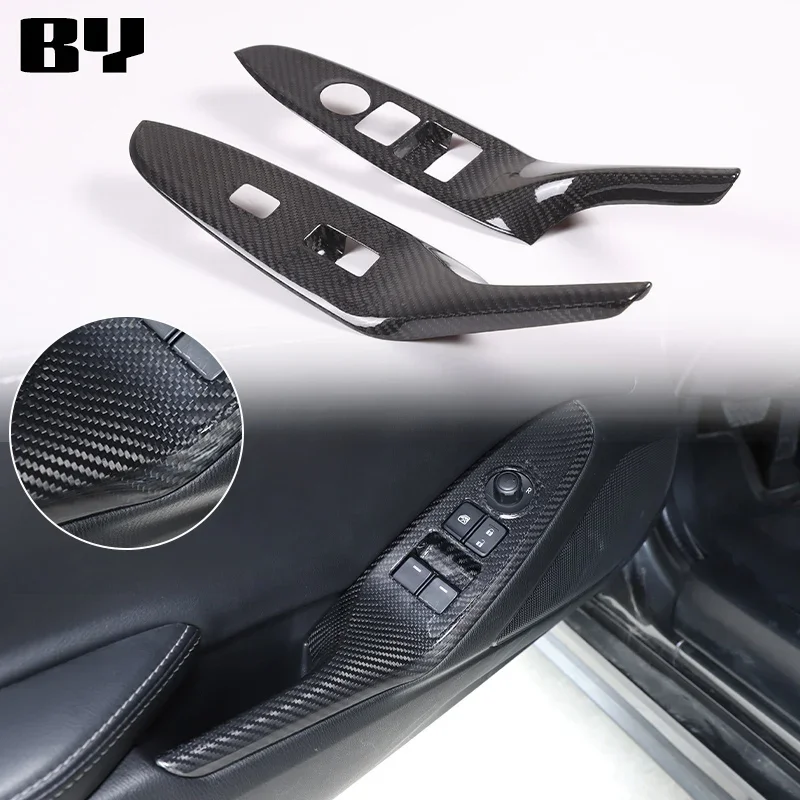 

For Mazda MX5 ND 2016-2023 Real Carbon Fiber Window Lifting Button Decorative Frame Cover Sticker Accessories