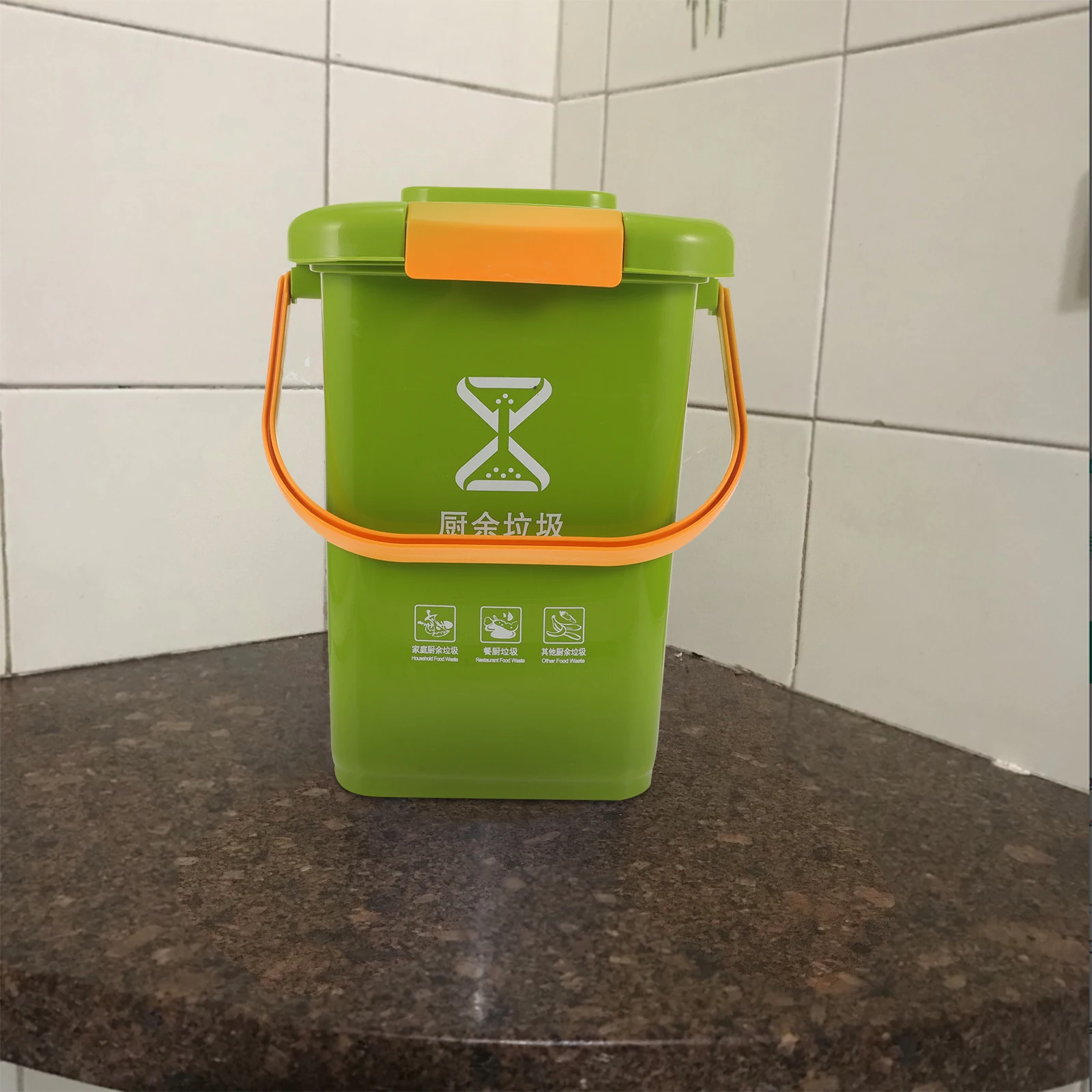

Trash Can with Lid 10L Kitchen Waste Basket Mini Food Container Snack Storage Bin Plastic Table Top Garbage Can for Home Office