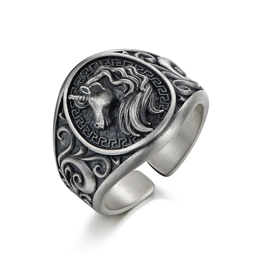 S925 Thai Silver Unicorn Ring Open Adjustable Rings Fashion Jewelry Gifts