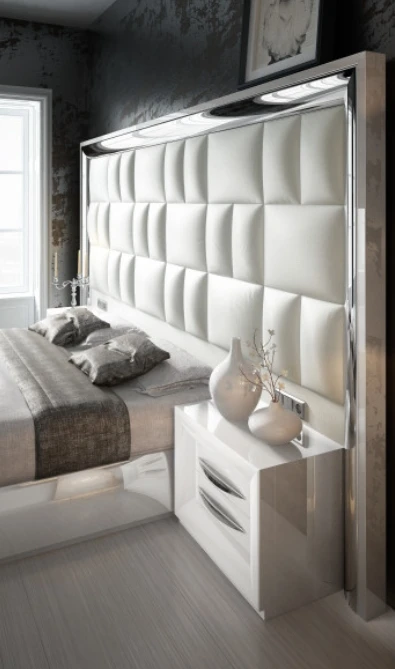 إطار سرير مزدوج فاخر من الجلد الناعم بتصميم عصري معاصر جديد مقاس كينج للغاية مع ضمان لمدة 3 سنوات