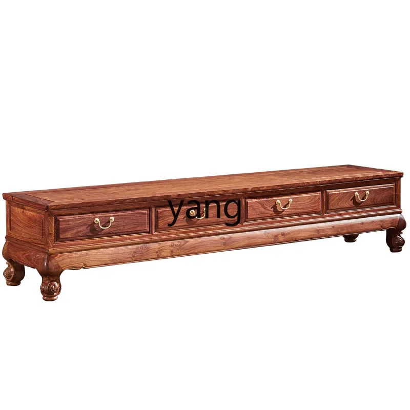 

LMM mahogany TV cabinet All solid wood living room Modern Chinese Huali audio-visual floor cabinet
