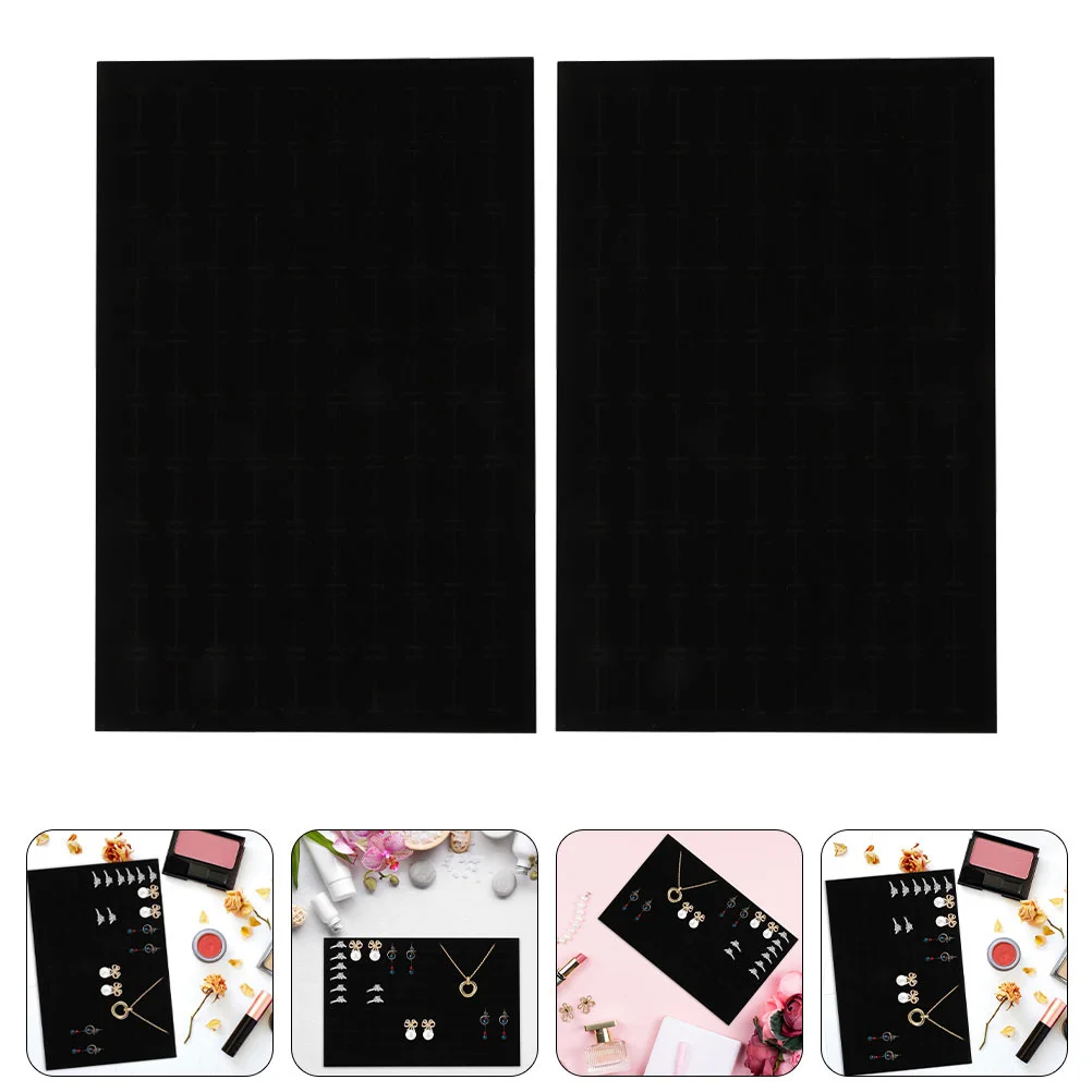 

2PCS Black Jewelry Sponge Pad Earring Display Holder Insert Tray Liner Mat for Jewelry Box Storage Inserts