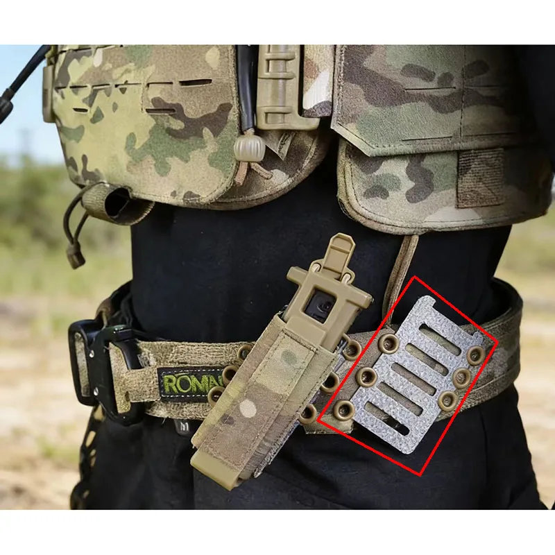 Dual 40-degree positive and negative angle MOLLE adapter plates in two styles, tactical belt adapter plate