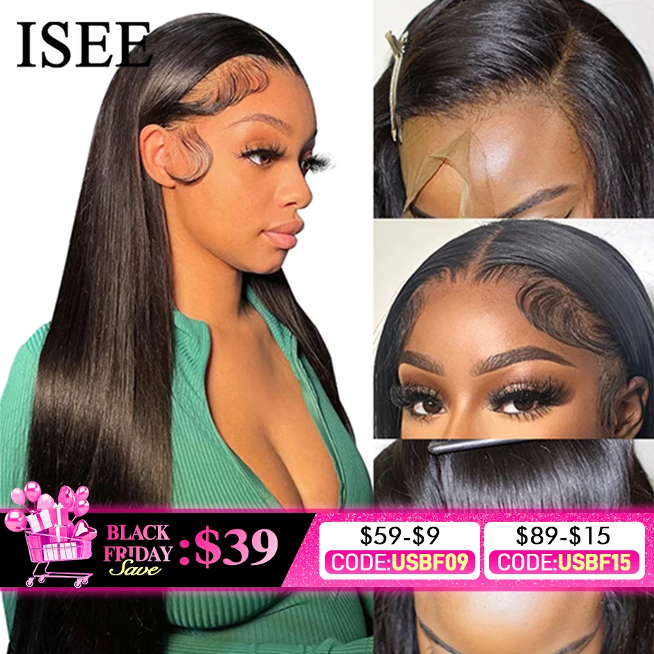 

ISEE, прямые волосы, парик на фронтальном шнурке Remy 360, парик на фронтальном шнурке 150%, плотность 13X4/13X6, малазийские прямые парики на фронтальном шнурке, человеческие волосы