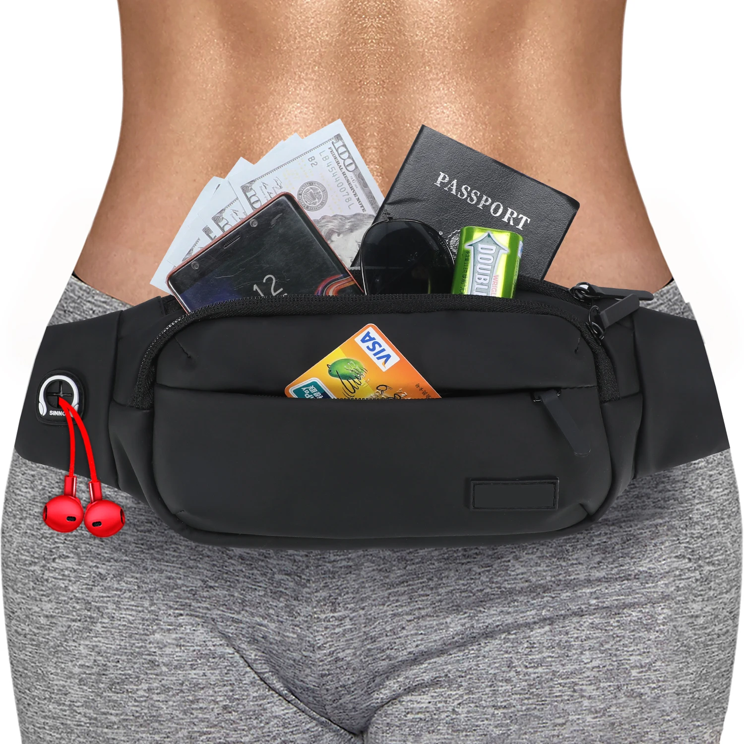 Fanny Packs for men Women L Size PU Leather waterproof Running Belt Bag with Card Slots Waist Bags Crossbody Bolsas riñonera