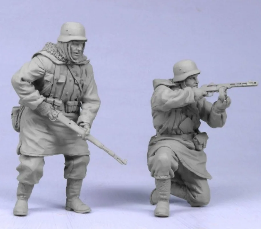 1/35 Resin Figure Model Building Kits Historical Military Miniature Infantry 2-Person Diorama Toy Unassembled Unpainted 967A