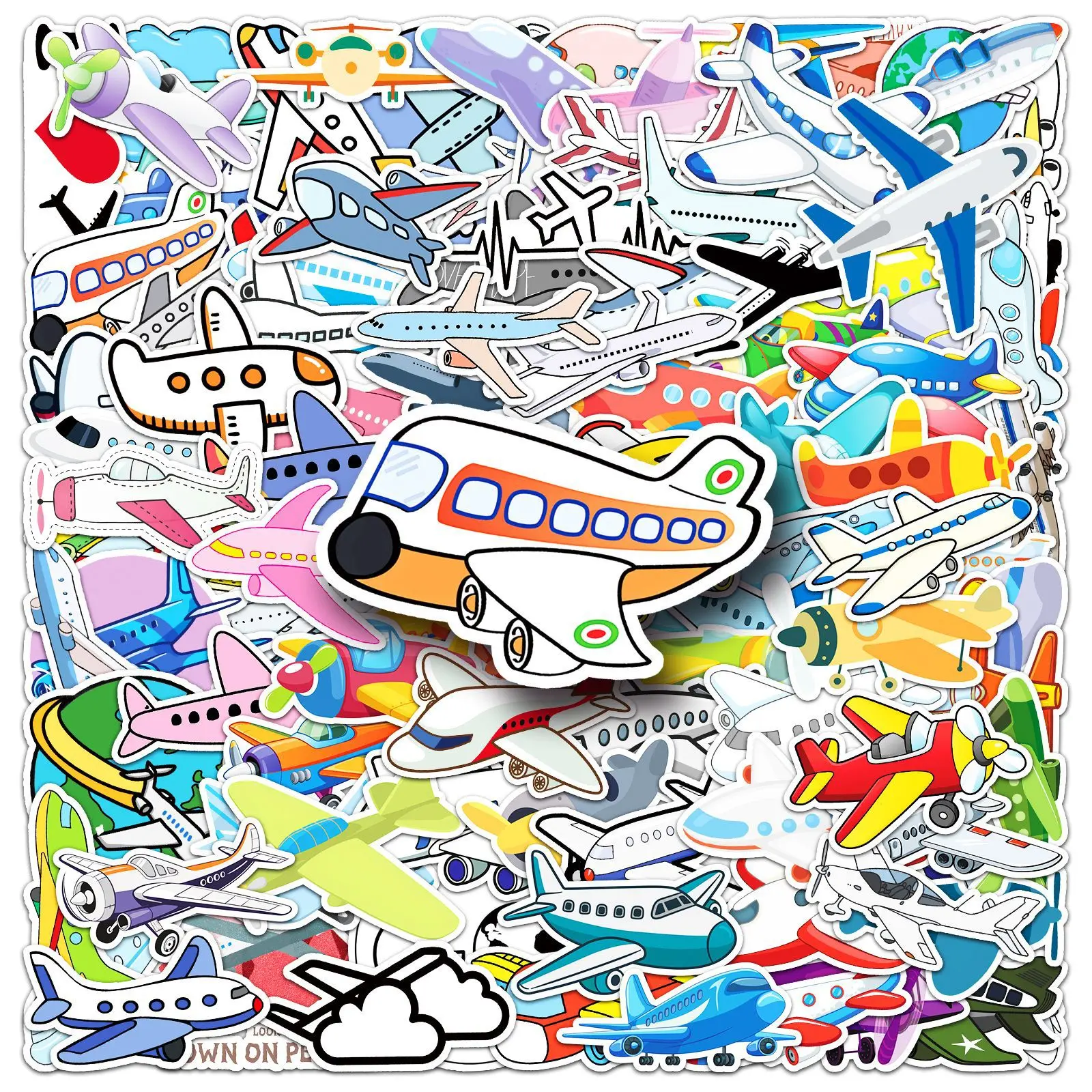 10/30/50/101PCS Cartoon Transport Plane Sticker Funny Cute Personalized Graffiti Waterproof Decal Kids Toy DIY Laptop Luggage